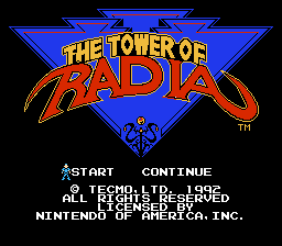 Tower of Radia (prototype) Title Screen